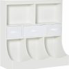 HOMCOM | Homcom Kids Bookcase, Toy Storage Organizer Cabinet, Children Display Bookshelf With Drawers For Toys, Clothes, Books, Grey