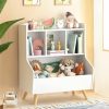 Curipeer | Curipeer Kids Bookshelf And Toy Storage, 3-Tier Wooden Open Bookcase, Baby Book And Toy Storage Display Organizer With Spacious Top Shelf, For Children, Friends, Family, White