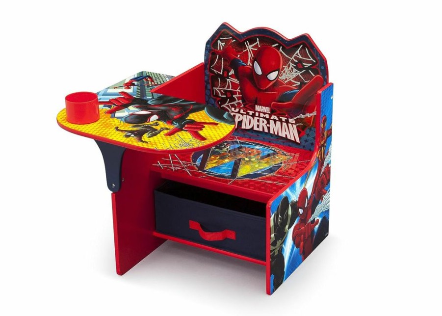 Delta Children | Delta Children Chair Desk With Storage Bin - Greenguard Gold Certified, Spider-Man, Arm Rest, Cushion Availability, Engineered Wood