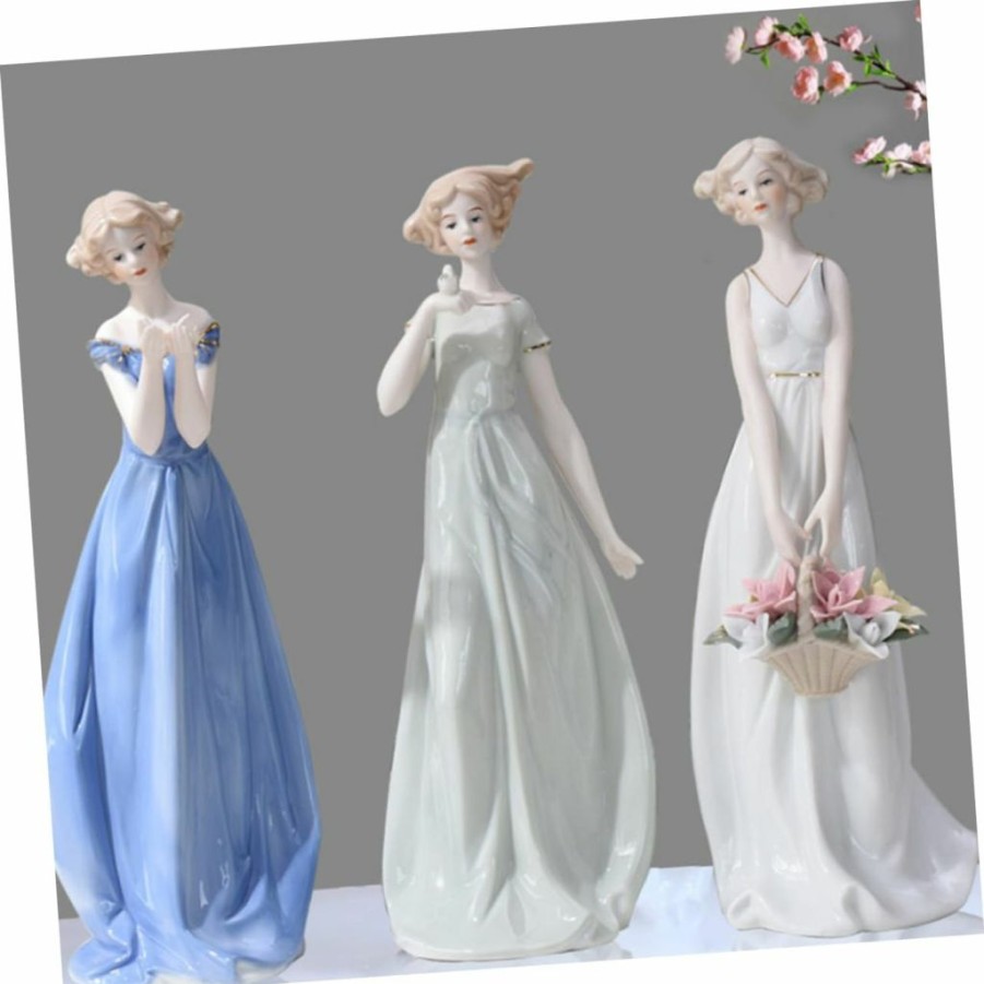 ABOOFAN | Aboofan Ceramic Girl Figurine Collectible For Living Room Decor Miss Bookshelf Household