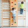 Avenlur | Avenlur Walnut 9-In-1 Swedish Ladder Wall Gym Set - Trapeze Swing, Rope Ladder, Rock Wall, Rope Wall, Rock Ramp Climber, Slide, Pull-Up Bar, Ladder And Swing - Montessori Climbing Equipment For Kids