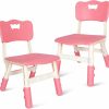 Kigley | Kigley 2 Pack Adjustable Kid Chairs Plastic Child Seat Set Chairs Height Kids Chair For Desk Table Kids Study Chair For Boys Girls Home School Classroom (Pink)