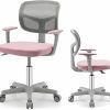 POWERSTONE | Powerstone Kids Desk Chair, Adjustable Mesh Kids Computer Chair With Armrest, Soft Cushion And Mid Back Swivel Office Chair For Children Teens Students (Pink)