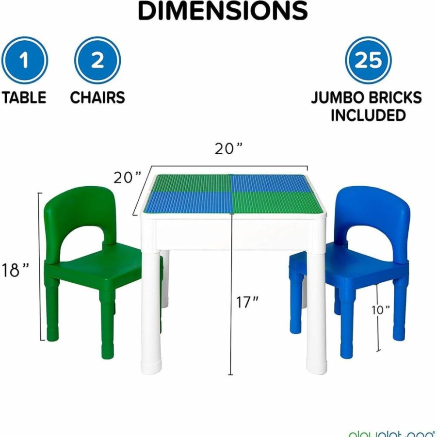 Play Platoon | Platoon Kids 5-In-1 Activity Table Set - Sensory, Art, Water, Building Blocks & Crafts - For Toddlers - Red/Blue/Yellow/Green