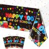 MASHAN | 3 Pack Happy 100 Days Of School Tablecloth Decorations, 100Th Day Of School Plastic Table Cover For Kids Student Kindergarten Preschool Primary School 100 Days Smarter Party Decorations, 54 X108 Inch