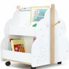 labebe | Labebe Baby Wooden Bookshelf, Kids Bookshelf With Wheels For 36M+, Book Rack Wood/Kid Bookcase/Children Bookshelf/Toddler Book Case/Children Books Display Self/Infant Book Toy Storage White