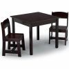 Delta Children | Delta Children Mysize Kids Wood Table And Chair Set (2 Chairs Included) - Ideal For Arts & Crafts, Snack Time, Homework & More - Greenguard Gold Certified, Dark Chocolate, 3 Piece Set