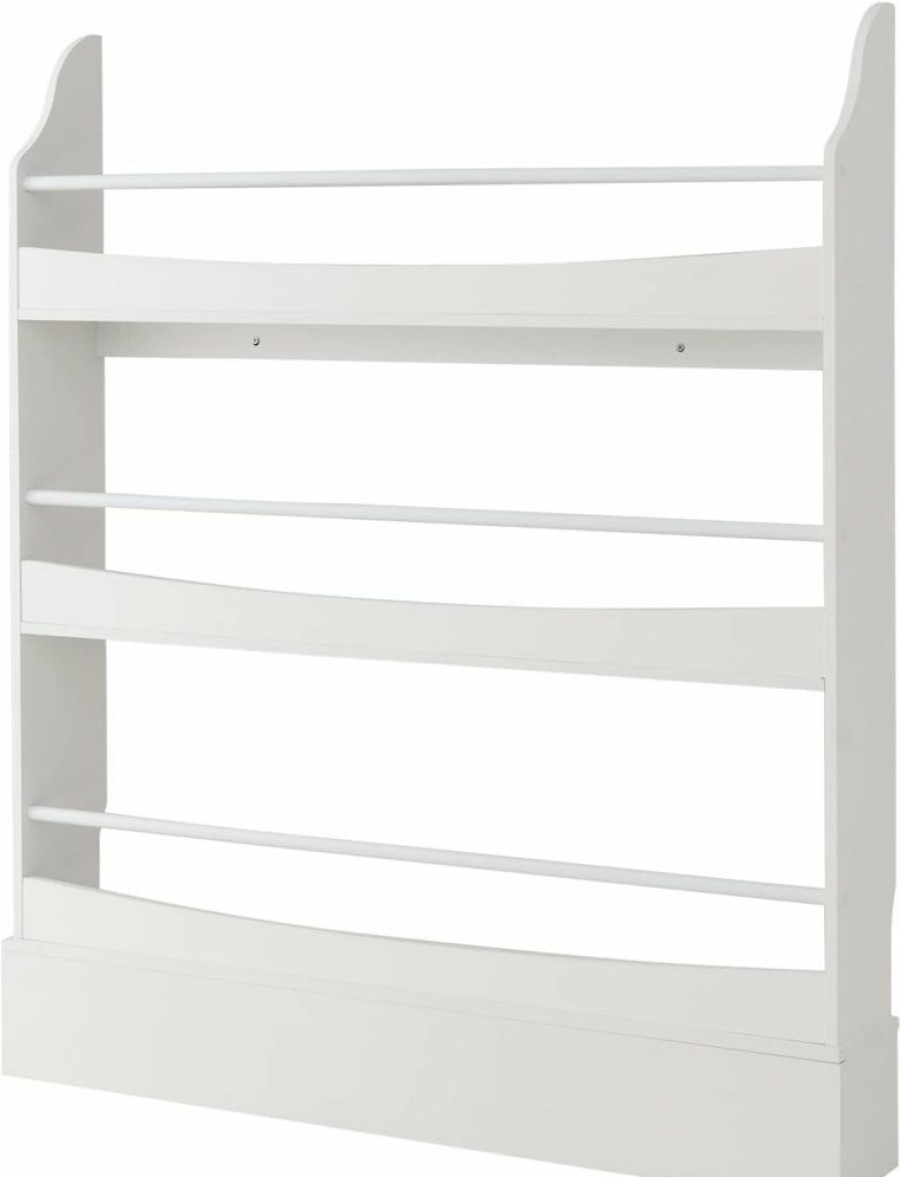 Tangkula | Tangkula Kids Bookshelf, Freestanding 4 Tier Bookcase For Books & Magazines & Newspapers, 2 Anti-Tipping Kits, Toys Storage Shelf In Kids Room Living Room Nursery Study (White, 3 Tier)