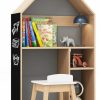 Costzon | Costzon Kids Table And Chair Set, 2-In-1 House-Shaped Wooden Desk Set & Storage Organizer With Blackboard, Toddler Desk And Chair Set For Drawing, Reading, Gift For Boys Girls (Grey)