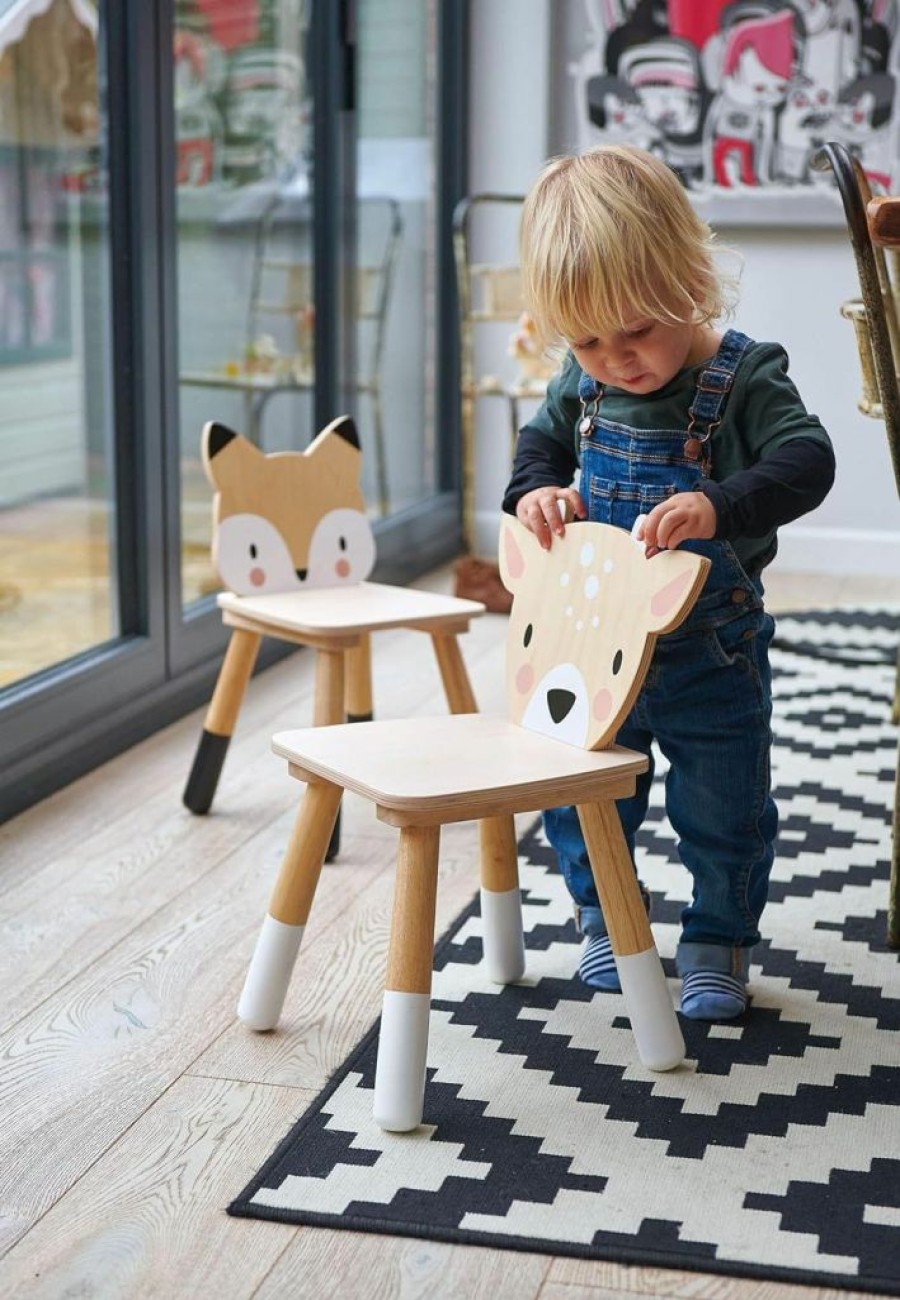 Tender Leaf Toys | Tender Leaf Toys - Forest Table And Chairs Collections - Adorable Kids Size Art Play Game Table And Chairs - Made With Premium Materials And Craftsmanship For Children 3+ (Forest Fox Chair)