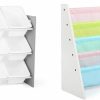 Humble Crew | Humble Crew, Grey/White Toy Organizer, 9 Bin Storage, 24" Tall & Kids Book Rack Storage Bookshelf, White/Pastel (Pastel Collection)