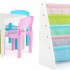 Humble Crew | Humble Crew, Blue Table & Red/Green/Yellow/Purple Kids Lightweight Plastic Table And 4 Chairs Set, Square & Natural/Primary Kids' Toy Storage Organizer With 12 Plastic Bins