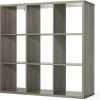 CAPHAUS | Caphaus Sturdy Room 13-Inch Cube Storage Organizer Shelf, With Extra Thick Exterior Edge, Open Storage Shelf Divider, Bookcase, 6-Cube, Rustic Grey Oak