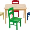 KOTEK | Kotek Kids Wood Table And 4 Chair Set, Children Multi Activity Table For Learning, Playing, Drawing, Toddler Picnic Table And Chairs Set For Home, Classroom And Daycare (Assorted)