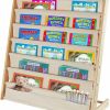 Jolensoy | Jolensoy Bookshelf For Kids, Baby Bookshelf 7 Tier Kids Book Rack Natural Wood Sling Bookcase Childrens Book Organizer For Bedroom Playroom Toy Storage (W: 29.5")