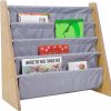 Wildkin | Wildkin Kids Canvas Sling Bookshelf For Boys And Girls, Wooden Design Features Four Fabric Shelves, Keep Bedrooms, Playrooms, And Classrooms Organized, Measures 25 X 24 X 11 Inches (Natural W/ Gray)