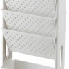 PUWAN | Puwan 5 Tiers Kid White Bookshelf Cart With Wheels For Kids,Movable Mobile Plastic Bookshelf Organizer With Storage For Desk Office, Bedroom