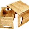 Montessori & Me | Montessori Weaning Table And Chair Set - Solid Wooded Toddler Table - Cube Chairs For Toddlers - Real Hardwood - Kids Montessori Furniture