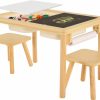 Bateso | Bateso Sensory Table With 2 Chairs & 1 Roll Paper, Multifunction Wooden Kids Sand And Water Table With Double-Side Board & 2 Foldable Storage Bins, Activity Game Table, Indoor Outdoor Use, For Kids