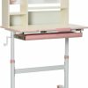 Qaba | Qaba Wooden Kids Study Desk, Height Adjustable Children School Study Table, Student Writing Desk With Tilt Desktop, Drawer, Storage Shelf, Pen Holder, Pink