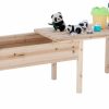 BIRASIL | Birasil Wooden Sand Table, Kids Sensory Tables With Folding Lid, Activity Play Table For Kids, Elevated Sand Pit Sandbox For Indoor Outdoor, Yellow