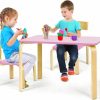 Costzon | Costzon Kids Table And Chair Set, Wood Table And Chairs For Toddlers Reading, Arts, Crafts, Homework, Snack Time, 3 Piece Furniture For Playroom Home School Classroom, Childrens Table And Chair, Pink