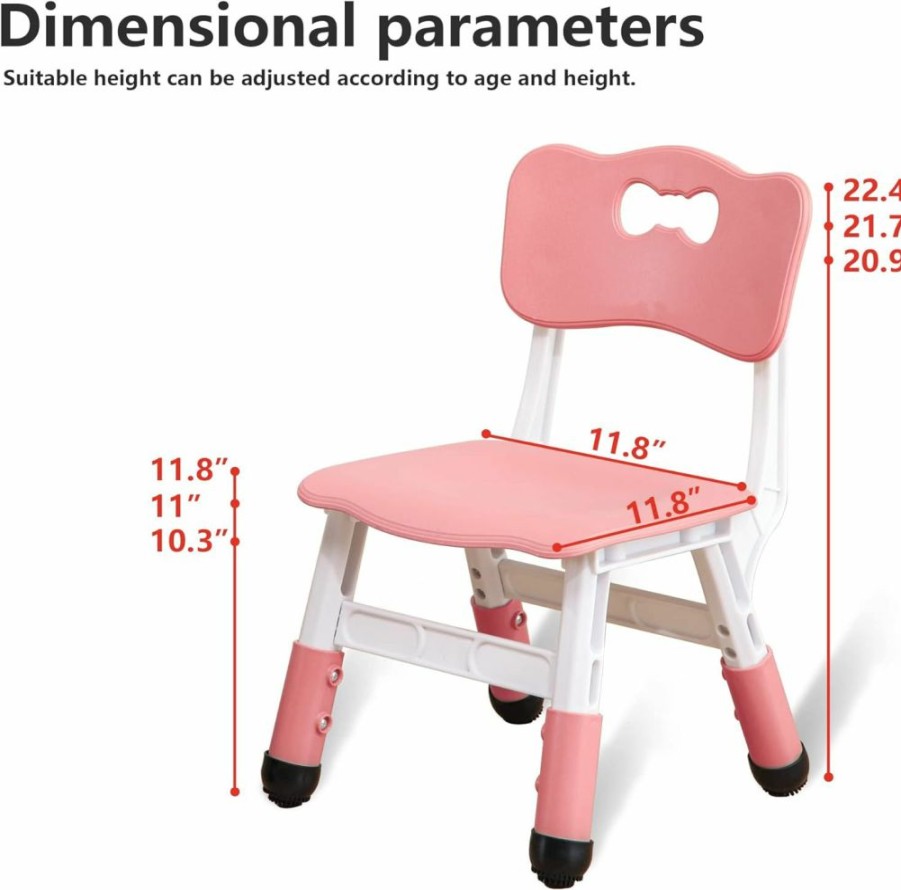 LUUYOUU | Luuyouu Kids' Desk Chairs Adjustable Height Is Suitable For Children'S Chairs Used In Families, Schools And Day-Care Between 2-10 Years Old The Max Bearing Capacity Is 220Lb(2Pcs-Grey)