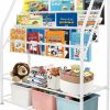 aboxoo | Aboxoo Metal Kids Black Bookshelf Largefreestanding For Children Room 32 In Toy Organizer Large Stable Bookcase Bookstore Library Book Unit Storage Kids Bed Living Room