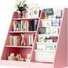 HedoAjim | White 4 Tier Kids Wooden Bookshelf, Five Layer Sling Bookcase, Kids Storage Book Rack, Book And Toy Organizer Cabinet, Book Display, For Playroom, Bedroom, Study Living Room, Nursery,Classroom