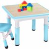 FUNLIO | Funlio Kids Table And 2 Chairs Set, Height Adjustable Toddler Table And Chair Set For Ages 3-8, Easy To Wipe Arts & Crafts Table, For Classrooms/Homes/Daycares, Cpc & Ce Certified (3Pcs Set) - Blue