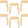 Leinuosen | Leinuosen 6 Pcs Solid Wood Stools For Kids, Wooden Stackable Bentwood Round Top Stools Backless Stools For Office, Classrooms, Dining Room, Kitchen