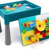 NIWOTA | Niwota Double Sided Kids Activity Table With Storage, All-In-1 Multi Activity Table, 105Pcs Marble Run Building Blocks Table Compatible With Classic Bricks, Craft Play Sand Water Table For Toddler