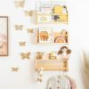 BAM + Crew | Bam + Crew Montessori Bookshelf, Set Of 3, Nursery Book Shelves For Toys, Books And Decor, Bookshelves For Kids Bedroom And Bathroom, Natural Wood, Floating Wall Bookshelves