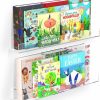 Tatub | Tatub 24" Acrylic Wall Bookshelves 2 Packs, Floating Bookshelf For Kids, Clear Floating Shelves For Bedroom, Nursery With Free Screwdriver