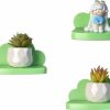 Veluckin | Veluckin Small Floating Shelves Mini Cloud Shelves Hanging Display 6 Inch Wall Shelf For Bathroom Livingroom Bedroom,3 Pack,With 2 Types Of Installation,Green