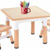 FUNLIO | Funlio Kids Table And 2 Chairs Set For Ages 3-8, Height Adjustable Toddler Table And Chair Set, Easy To Wipe Arts & Crafts Table, For Classrooms/Daycares/Homes, Cpc & Ce Approved (3Pcs Set) Natural