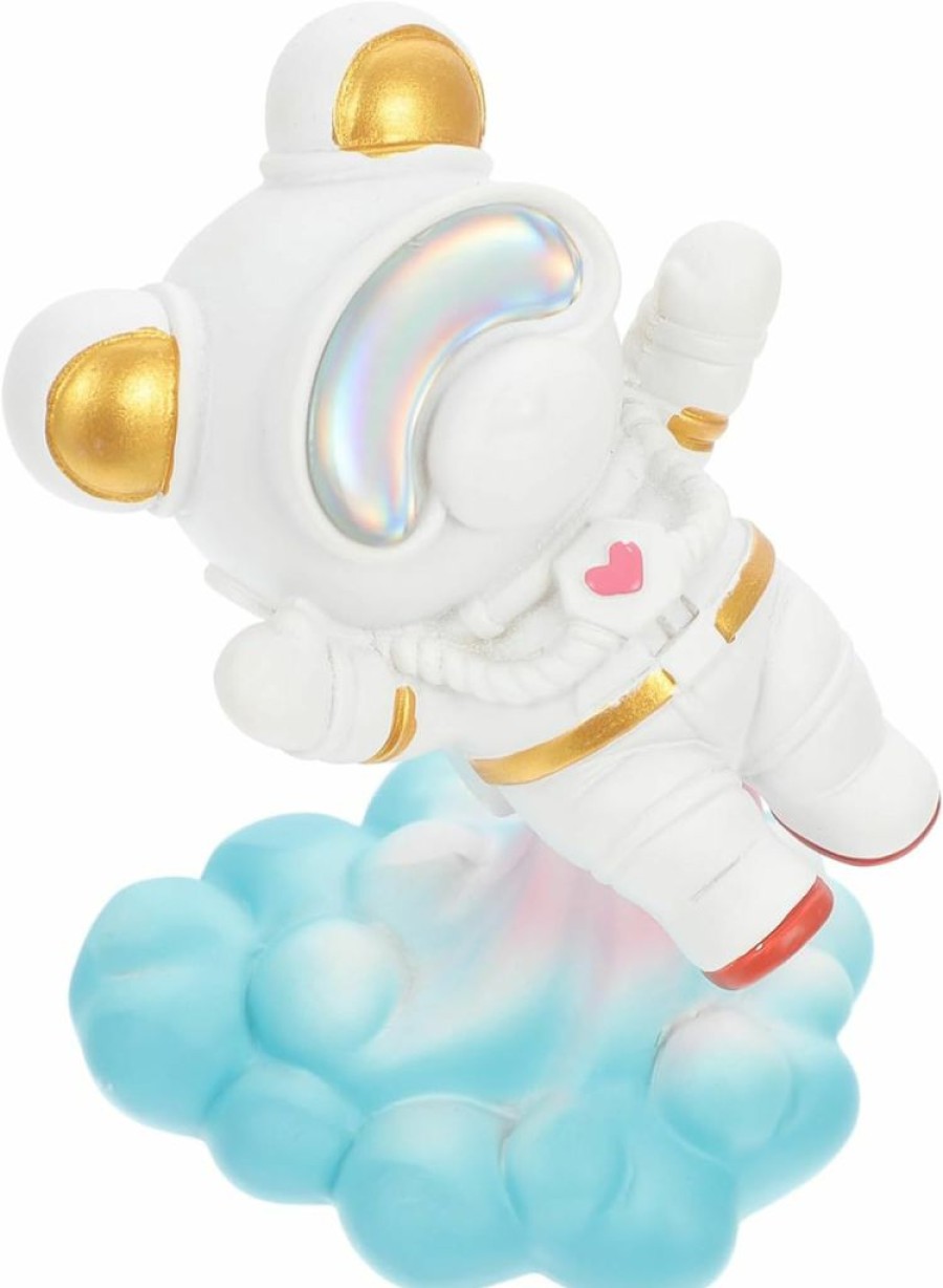 Ciieeo | Ciieeo 1Pc Astronaut Ornaments Astronaut Art Decoration Spaceman Statue Figurine Spaceman Sculpture Space Cake Decorations Kids Bookshelf Resin Astronaut Doll White Student Car Interior