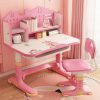 tulkdexi | Tulkdexi Kids Functional Desk And Chair Set, Study Desk For Children With Chair, Kids Desk And Chair Set,Height Adjustable Children School Study Desk With Storage Drawer For Boys Girls(Pink) Pink