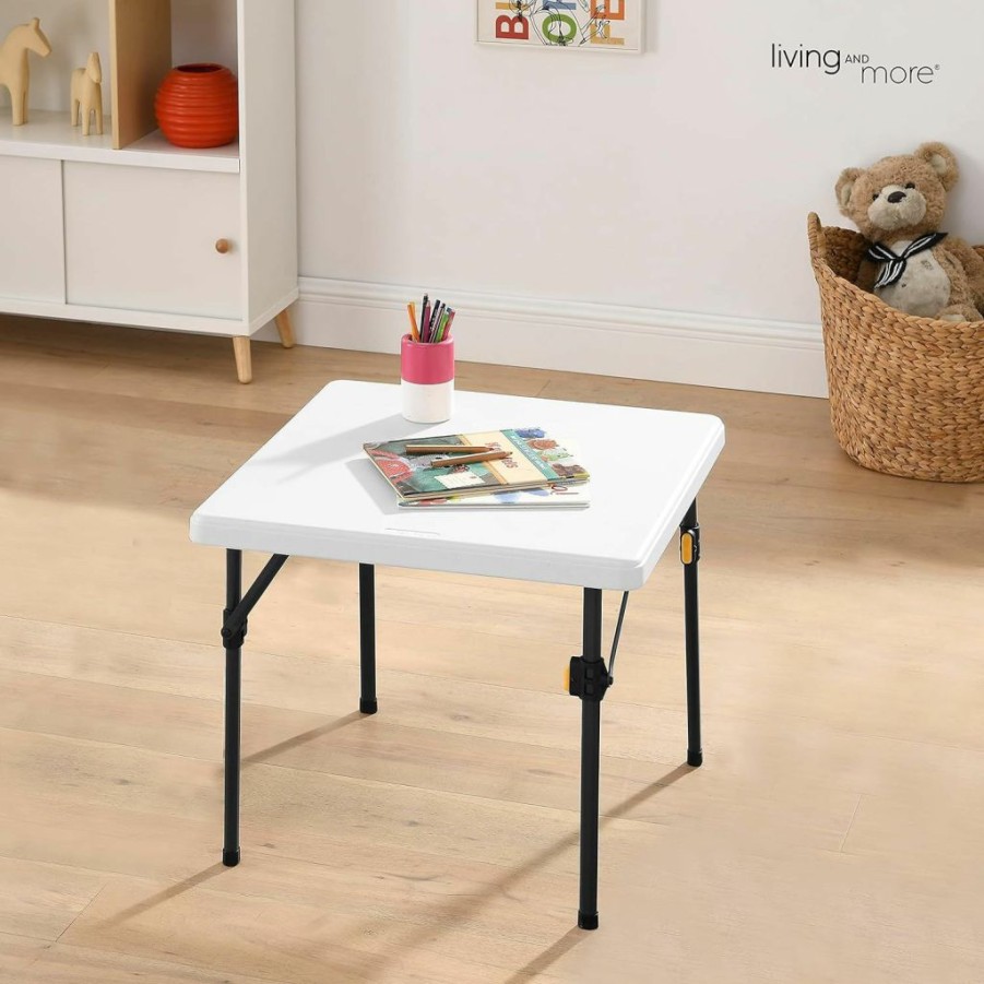 Living and More | Living And More Kids Square Table, 24Inch, White