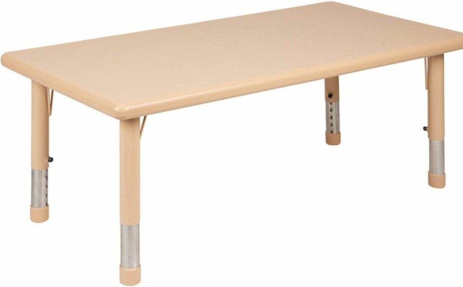 Flash Furniture | Flash Furniture 24"W X 48"L Rectangular Natural Plastic Height Adjustable Activity Table