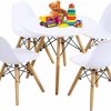 Costzon | Costzon Kids Table And Chair Set, Kids Mid-Century Modern Style Table Set For Toddler Children, Kids Dining Table And Chair Set, 5-Piece Set(Colorful, Table & 4 Chairs)