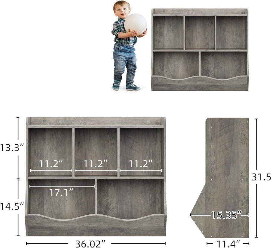 IDEALHOUSE | Idealhouse Kids Bookshelf, Toy Organizers And Storage, Safety Protection, Best Gift For Children, Suitable For Children'S Room, Playroom, School