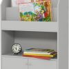 Qaba | Qaba Kids Bookshelf, Toy Storage Organizer Toddler Bookcase For Bedroom, Playroom, Nursery, 3-8 Years Old, Gray