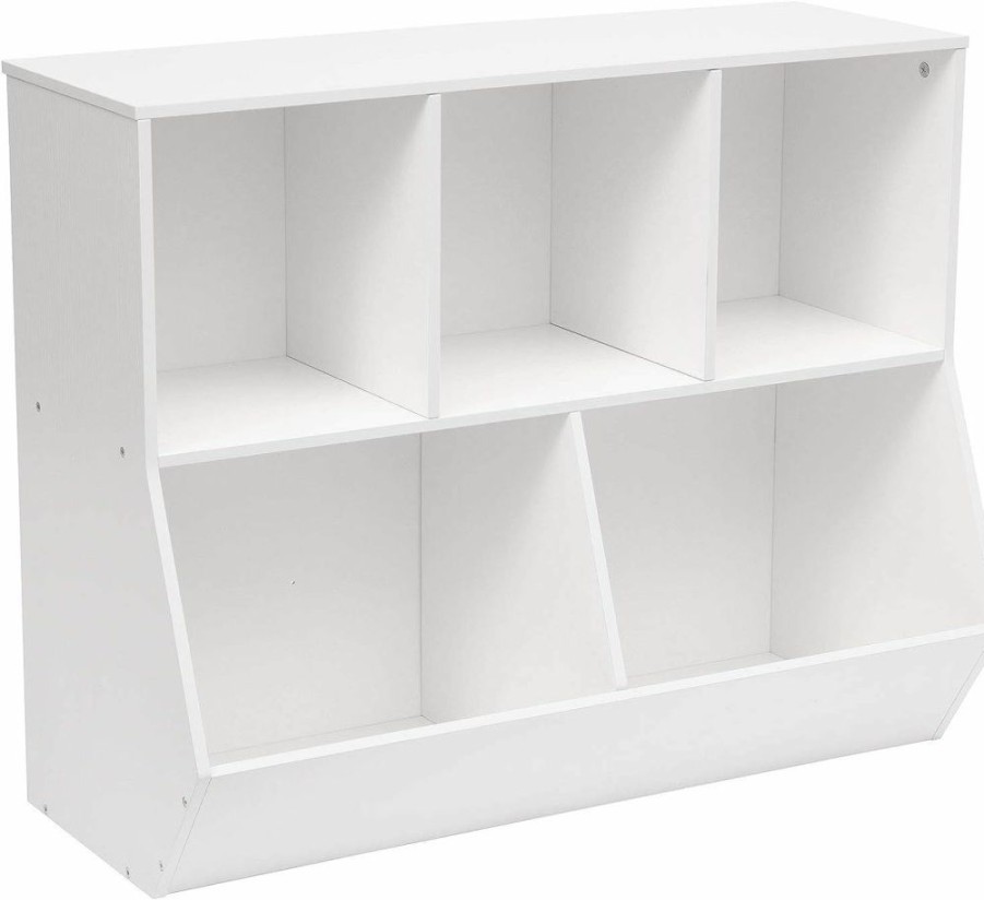 HOOBRO | Hoobro Kids Bookshelf, Bookcase Footboard, Storage Cubby, Shelf, Toy Storage Cabinet, Suitable For Children'S Room, Playroom, Hallway, Kindergarten, School, White Wt32Cw01