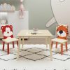 HMGOLD | Hmgold Cute Animal Kids Table And Chairs Set- Boys And Girls Unlimited Kids Table Set - Includes 2 Chairs And 1 Table - Wooden Activity Game Table Set - Bear And Tiger