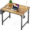 Sweetcrispy | Sweetcrispy Small Computer Office Desk 32 Inch Kids Student Study Writing Work With Storage Bag & Headphone Hooks Modern Simple Home Bedroom Pc Table