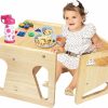 Royxen | Royxen Montessori Weaning Table And Chair Solid Wood Toddler Table And Chair Set 2 Level Height, Cube Chairs For Toddlers