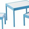 Amazon Basics | Amazon Basics 3-Piece Wood Kids Table And Chairs Set With Dry Erasable Table Top, Sky Blue, 64 X 49 X 45 Cm