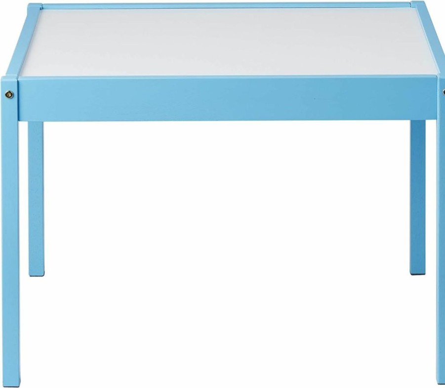 Amazon Basics | Amazon Basics 3-Piece Wood Kids Table And Chairs Set With Dry Erasable Table Top, Sky Blue, 64 X 49 X 45 Cm