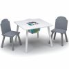 Delta Children | Delta Children Finn Table And Chair Set With Storage, White/Grey